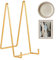 Large Plate Holder Display Stand - 10 inch Tall Plate Stands for Display - Metal Picture Frame Stand - Big Tabletop Easel Stand for Decorative Plates | Platter | Book | Plaque | Tile - 2 Pack - Gold