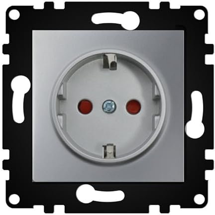 WESA - Enchufe Schuko de Pared Simple Estándar UE 16A 250V, Fácil instalación con Opción a Distintos Diseños, No incluye marco, PJ-08-G