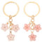 Ouligay 2 Portachiavi a Forma di Fiore, Portachiave Donna, Portachiavi da Donna, Graziosa Borsa per Charm, Decorazione per la Festa della Mamma (Rosa, Bianco)