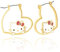 Sanrio Damen Hello Kitty Ohrringe, Gelbgold vergoldet Hello Kitty Herz Creolen Offizielle Lizenz Messing Kristall, Messing, Kristall