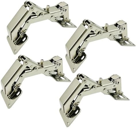 LIKERAINY 165 Grado Bisagra Atornillable con Amortiguación Bisagras Cierre Suave para Puerta Gruesa de Empotrado Mueble Armario de Cocina Juego de 4