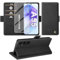 Giyer Handyhülle für Samsung Galaxy A55 5G Hülle mit Schutzfolie, Schutzhülle Galaxy A55 PU Leder Wallet Flip Case Standfunktion Kartenfach Klapphülle für Samsung A55 5G Full Cover (Schwarz)