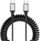 AXFEE Coiled Cable USB C to USB C cable, Retractable USB Type C 100W Cable, Short Charging Cable Car for Samsung Galaxy S8 S9 S10 S20 S20+ One Plus, i-Pad Pro/Mini, Google Pixel (0.35-1.8 m)