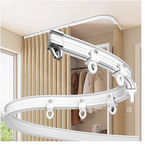 Vorhangschiene Gebogene Vorhangschiene, Flexible, Biegbare Dusch-Deckenvorhangschiene For Zuhause/Büro/Krankenhaus/Studio/Wohnung, 3 9 13 8 6 20 Fuß Raumteiler Sichtschutzstange For Alle Engen Räume (