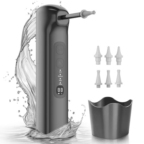Kit de Eliminación de Cera para Oídos, Kit de Irrigación de Limpieza de Oídos Eléctrico Accionado por Agua con 6 Boquillas, Kit de Limpieza de Lavadora de Oídos Recargable E Impermeable Ipx7 Kit de La