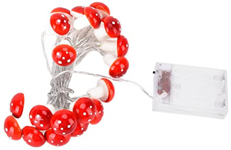 Wifehelper Dekorative Pilz-Lichterkette mit 20 LEDs, Batteriebetrieben, für den Innen- und Außenbereich, für Heimdekoration, mit Romantischem, Warmem Licht