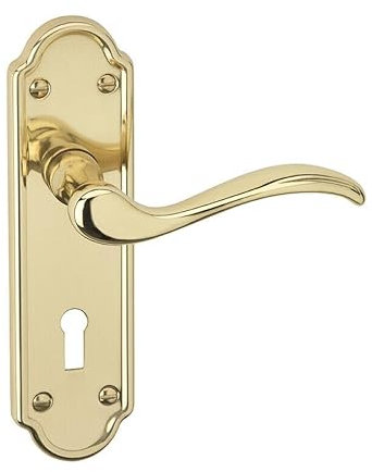 URBNLIVING Lisbon Metal Lever Latch Door Handles Set with Round Rose Suitable for Internal and External Use Stylish, Durable Design Perfect for Home and Office Doors Easy Installation
