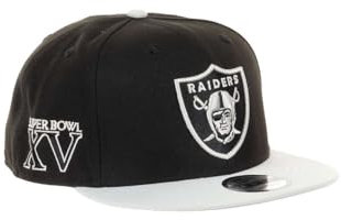 New Era Las Vegas Raiders NFL Two Tone Superbowl XV Schwarz Grau Verstellbare 9Fifty Snapback Cap - One-Size