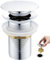 kelleria Desagüe tapon Lavabo Click clack para Lavabo, Válvula Pop up Desplegable sin Rebosadero, 1/4 Válvula de desagüe con Tapa de latón para Lavabo, desagüe con Goma Engrosada, Cromado