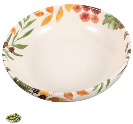 PRETYZOOM Plato De Cerámica Estampado De Otoño Ideal Para Servir Ensaladas y Frutas Decorativo