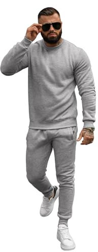 OZONEE Herren 2-Teilig Set Sweatshirt + Jogginghose Jogginganzug Pullover Trainingshose Trainingsanzug Sportanzug Freizeitanzug Sport Anzug Tracksuit Fitnessanzug 777/3916DR/2 GRAU XL