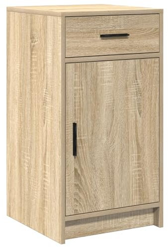 vidaXL Buffet de Roble de Sonoma con Acabado Mate Diseño Compacto Solución de Almacenamiento Interior para Comedor Incluye Puerta con Bisagra y Cajón Tradicional Muebles Modernos de Madera Tablero de