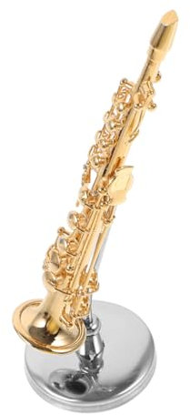 MAGICLULU Mini Saxophon-Modell Für Dekorative Instrumente Naturgetreue Details Als Ausstellungsstück Für Schreibtische Regale Oder Schränke Mit Stilvollem Koffer Und Ständer