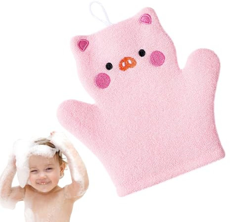 BASSIGLIO BAY MITT - Tierwaschhandschuhe, weiche Kinder-Badebürste mit Eulen-Designs // Hasen | Gentle Batting Mitt für Kinder - Zubehör für die d