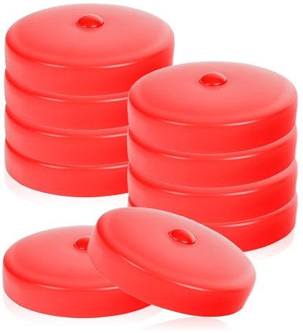 h2i Pfostenkappe | Kunststoff Rot | Ø 121 mm | 10 Stück | Runde Abdeckkappe für Garten Holzpfosten Pfostenträger & Zaunpfosten in Pyramidenform | Wetterschutz für Holz-Balken & Pfosten