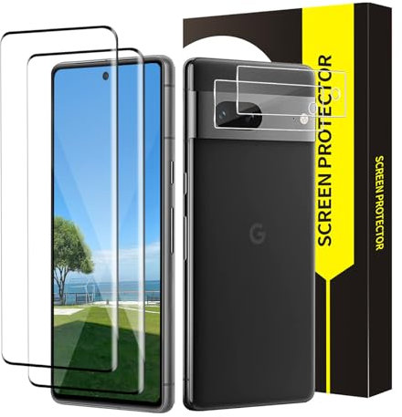 Bodyguard 2+2 Stück Schutzfolie für Panzerglas für Google Pixel 7 Pro 5G, 3D Gebogene Kanten Anti-Bläschen Ultrabeständig Pixel 7 Pro Schutzglas, Hohe Empfindlichkeit Anti-Schmutz Glasschutzfolie