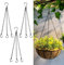 Ezranova 2pcs Heavy Duty Hanging Basket Chains 3 Point,Replacement Chain Flower Pot Chains For Hanging Basket With For Bird Feeders Planters(Black)