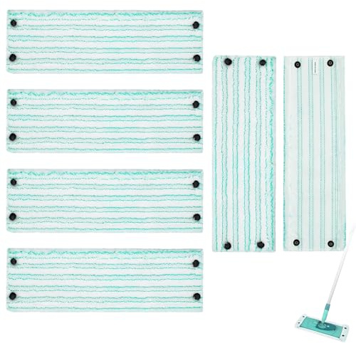 6 Ersatzbezüge für den Leifheit Window Washer M - Doppelte Reinigungskraft mit Rundum-Bezug, 27 cm Wischfläche, waschbar (kompatibel mit Click-System)