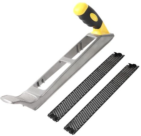 300mm Wood Door Planer, Mental Surform with 2 Mesh Blade and Ergonomic Handle, Stainless Steel Gypsum Rasp for Cutting Wooden, Fibre, Soundproofing Board, Doors, Woodworking