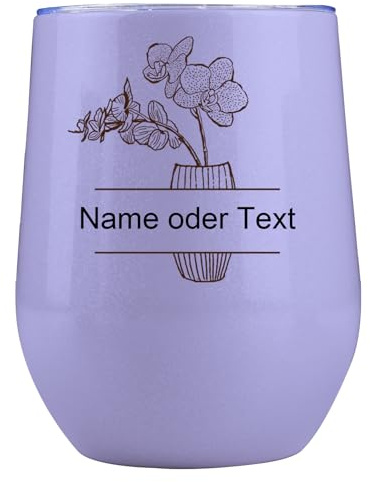 loongway Personalisierter Kaffeebecher mit Blümchendruck - Edelstahl Thermo Reisebecher für Heiß/Kalt, Individuelles Geschenk Geburtstag für Reise, Firmen,Auto,Camping, Uni,Geschenk