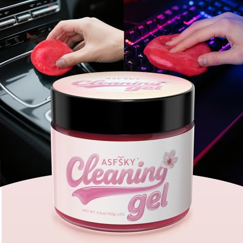 ASFSKY Car Cleaning Gel (Pink,Sakura) Cleaning Putty Universal Dust Cleaning Car Interior Cleaner Keyboard Dust Remover Car Slime Gifts for Men Women girl（1 pack）