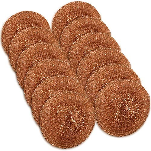 Estropajo de cobre resistente, esponjas para cocina, estropajos con revestimiento de cobre, esponja de limpieza de punta de soldadura (cobre)