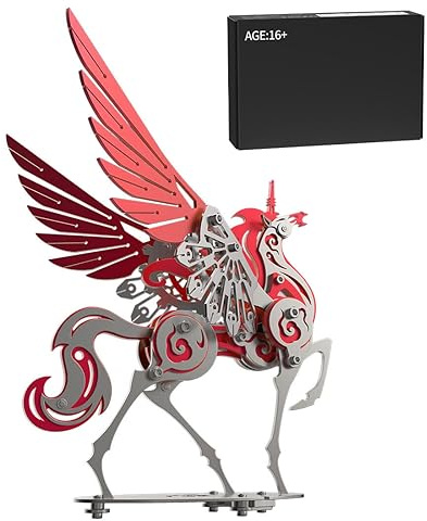 3D-Metallpuzzle für Erwachsene, 121-teiliger 3D-DIY-Bausatz für mechanisches Punk-Fabelwesen, schwebendes Einhorn, kreatives Kunstobjekt für Zuhause und Büro