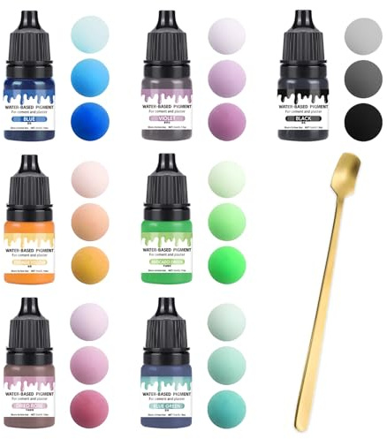 Hyleara 7 STK Farbpigmente für Gießpulver, Gießpulver Farbe -je 5ml | Betonfarbe, Zementfarbe, Farbpigmente für Beton, wasserbasiert, Flüssigpigmente für Gips Keramik Gießprojekte
