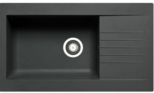 Luquicina LD1BL Fregadero Negro 1 Seno con Escurridor Composite BIO