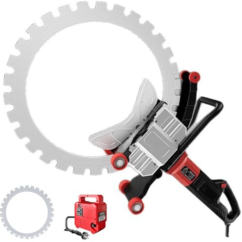 HiJiuAn Elektrische Betonkreissäge (9800 W), 40,6 cm Schnittbreite, 2 Sägeblätter, 30 cm Schnitttiefe, 3000 U/min, Mit Wasserbetriebener Staubabsaugung, Für Stein, Marmor, Ziegel Und Beton