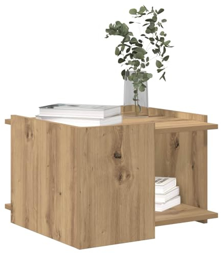 vidaXL Couchtisch Artisan-Eiche 50,5 x 50 x 33 cm Holzwerkstoff, Stylischer Couchtisch, modernes Wohnzimmer-Design, flexibel, pflegeleicht, viel Stauraum