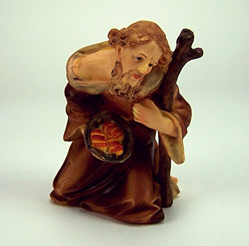 Unbekannt Krippenfigur Hirte kniend für Weihnachtskrippe, zu 13 cm, Polyresin, Handbemalt
