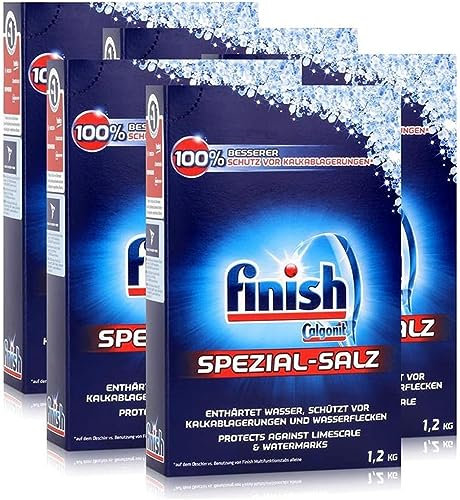Calgonit Finish Lave-vaisselle de sel spécial 1,2 kg – enthärtet d'eau (Lot de 5)