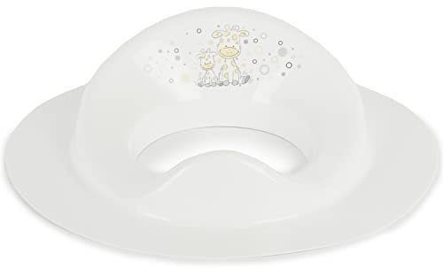 BIECO 11001706 - Kinder Toilettensitz weiß, mit Giraffen Motiv, ca. 32 x 36,5 x 5 cm, ab 8 Monate bis etwa 4 Jahre