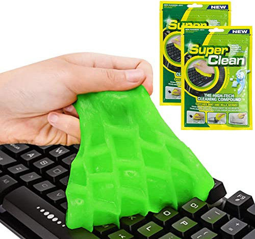 ULTRICS Keyboard Cleaner, (2 Pack) Dust Cleaning Gel Putty Slime, Dirt Remover Kit for PC Computer Laptop Car Interiors Air Vents Dashboard Camera Remote Control Mobile Phone Printer Electronics