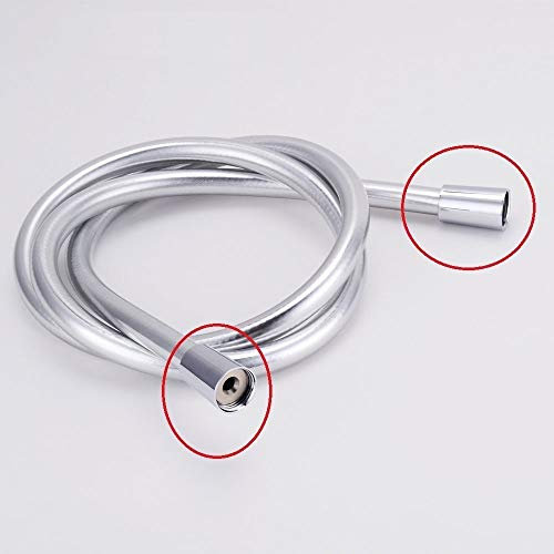No Logo 1 Stück Wasserschläuche PVC 1,5 m/2 m Hochdruck schwarz glatt Duschschlauch für Badewanne Handbrause Flexibler Duschschlauch (Farbe: Silber B, Größe: 150 cm)