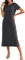 Naggoo Women's Short Sleeve Split Maxi Dress Casual Plain Tie Dye Print Tshirt Long Dresses with Pockets, Dark Gray, M
