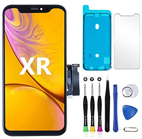 YOXINTA for iPhone Xr Screen Replacement Touch Screen Display Digitizer iPhone XR Frame Assembly Repair Tool + Adhesive Strips Compatible with Model A1984, A2105, A2106, A2108