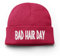 tshirtladen Mütze Bad Hair Day Wintermütze Unisex Beanie für Damen und Herren, Farbe: Bordeaux