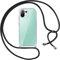 Pnakqil Funda con Cuerda para Xiaomi Mi 11 Lite 6.55 Carcasa Transparente Suave TPU Silicona Case con Negro Colgante Cordon Colgar Collar Correa de Cuello Cadena Cordón para Xiaomi 11 Lite Fundas