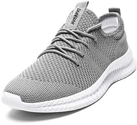 Tvtaop Herren Schuhe Sneaker Laufschuhe Turnschuhe Tennisschuhe rutschfest Leichtgewichts Atmungsaktiv Outdoor Straßenlaufschuhe Joggingschuhe Freizeitschuhe,Grau 45 EU