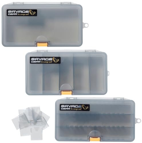 Savage Gear 21,4x11,8x4,5cm Tackleboxen Lurebox 4 Smoke Combi Kit - 3 Kunstköderboxen