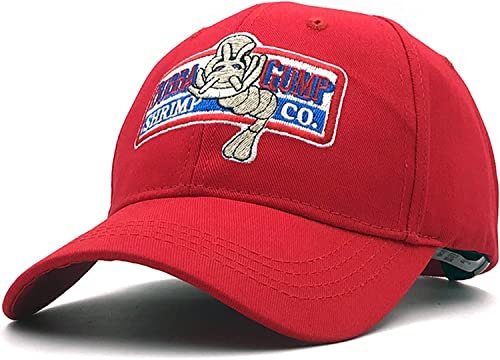 Vagbalena Herren Forrest Gump Legends Red Hat Baseballmütze Halloween Bubba Forrest Gump Cosplay Mütze Herren Damen bestickte Baseballmütze (Rot,Eine Größe)