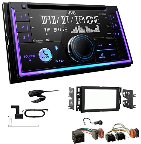 JVC KW-DB95BT 2-DIN Autoradio CD-Receiver Digitalradio DAB+ Bluetooth USB passend für Chevrolet Tahoe 2006-2013 schwarz