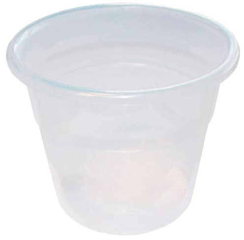 AC – Maceta Transparente – Fabricado en plástico – Recipiente Redondo para Tiesto de Interior, Exterior, Jardin, terraza o balcón – Ø 24 x 20 cm