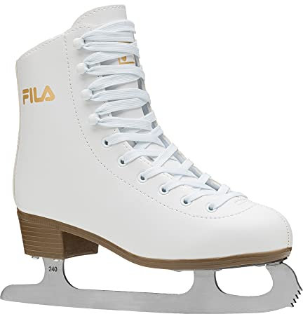 FILA Damen Schlittschuhe Cortina, Eislaufschuhe Größe 37, Kunstlaufschuhe mit Edelstahlkufen, weiß