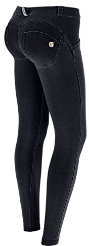 FREDDY - Jeggings Push Up WR.up® Niedrige Taille Superskinny, Schwarze Jeans - Naht in Ton, S