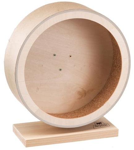 Ferplast Holzlaufrad Hamsterrad aus Holz, Laufrad Holzspielzeug für Chinchillahamster, Durchmesser 26,4 cm