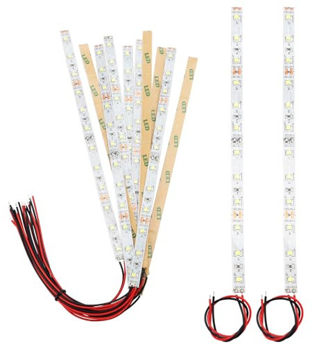 YIXISI 10 Stücke 200mm LED Streifen, 2335 SMD LED, Modellbau Beleuchtung, 12-18V, Weiß, Innen- und Außenanwendung
