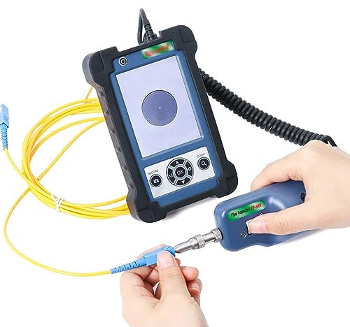 KaKeTe Fiber Optic Inspection Microscope Probe with 3.5 inch Display Screen Monitor, 400X Magnification Optical Communication Fiber Cable Inspection Microscope Magnifier